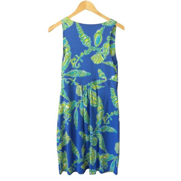 Lilly Pulitzer Patty Dress Starry Blue Fallin in Love Seashells Silk Jersey - Picture 6 of 7